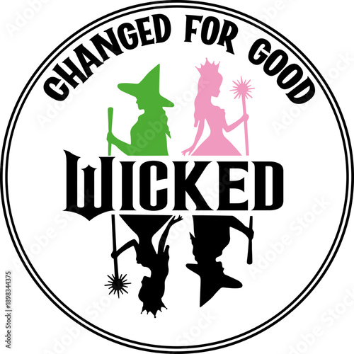 Quadro su tela Wicked Svg, Changed For Good Svg, Wizard Movie Fan Svg