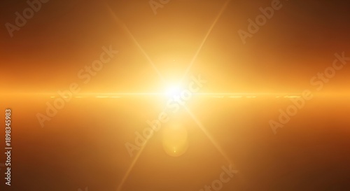 Bright Golden Orange Lens Flare Effect on a Warm Gradient Background – Abstract Light Energy and Divine Radiance