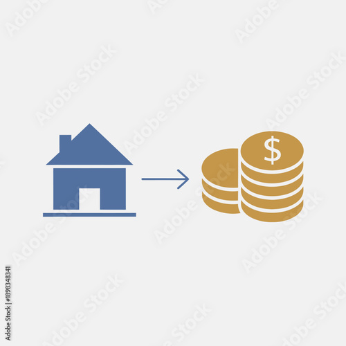 House turning into money stack.