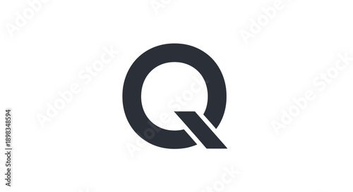 Large black letter Q symbol.