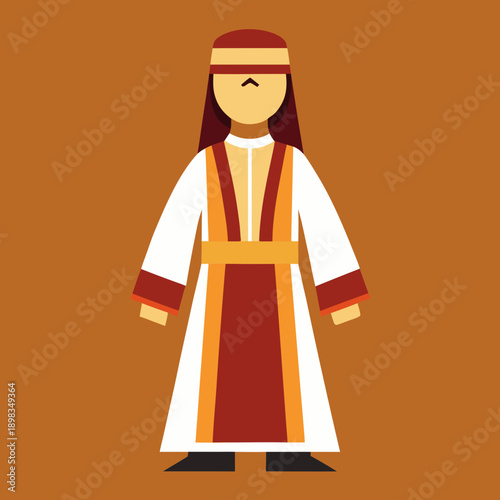 Man in Traditional Arabic Thobe and Headband