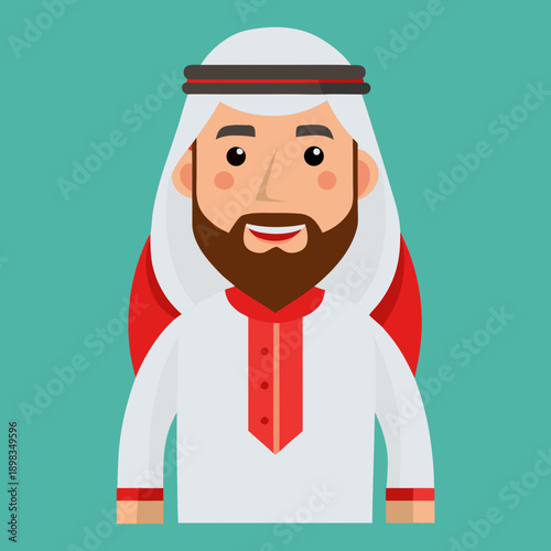 Arabic Man Wearing Traditional Kandura