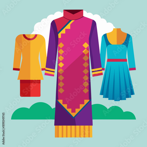 Assortment of Traditional Malay Baju Kurung Outfits