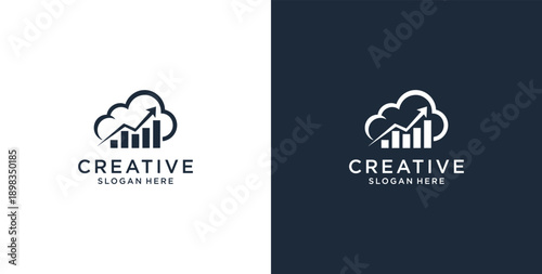 Cloud based finance logo with template