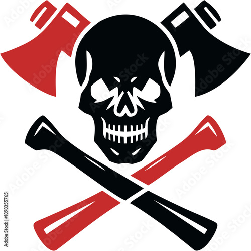 Skull and Crossed Axes Tattoo...
