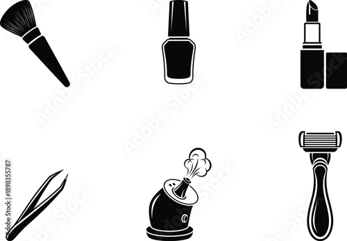 Cosmetic essentials makeup and grooming tools for beauty