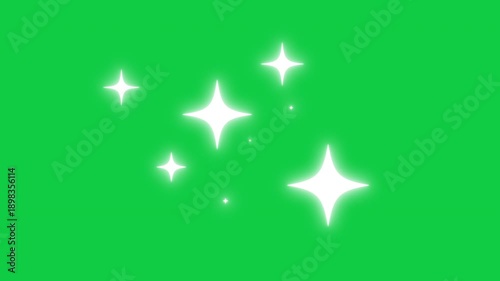 Twinkle star glitter sparkle animation, blinking shine stars, 4k retro star sparkling glowing sparkle doodles overlay on green screen