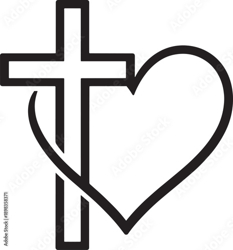 Faith Cross Heart Symbol