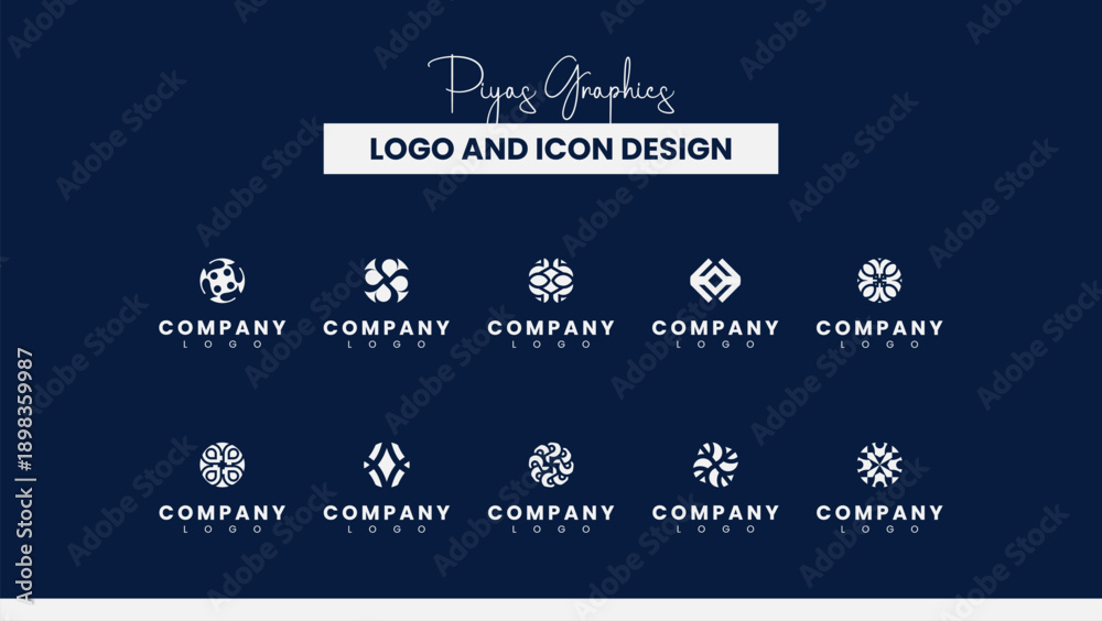 Obraz premium Modern Abstract Logo And Icon Design Collection