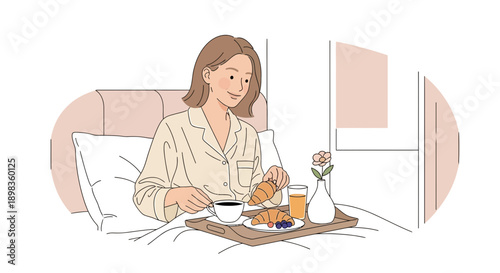 A Serene Morning Breakfast In Bed A Relaxing Start To The Day