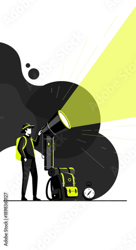 A Curious Explorer Gazes Through a High-Powered Device, Revealing Insights and Discoveries