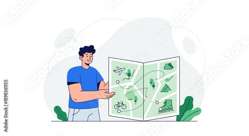 A Person Planning a Journey With a Map for Adventures and Exploration