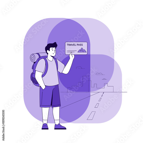 Adventure Seeker Holding Travel Pass Ready For A Journey Into The City
