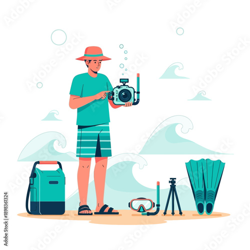 Adventure Seeker Ready For Tropical Underwater Photography Expedition
