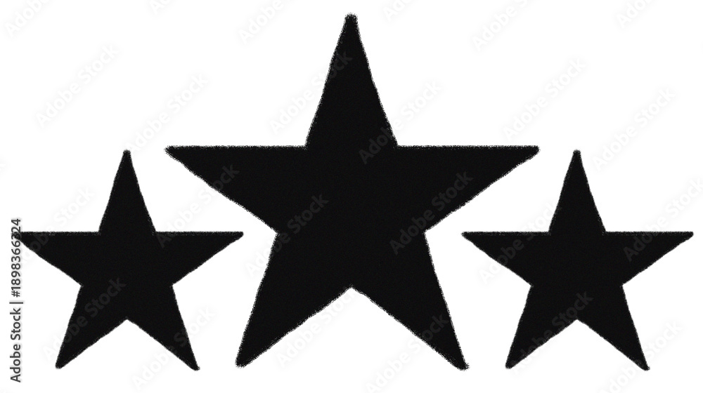 Obraz premium Black filled star rating icons set, hand drawn style review and feedback symbols PNG