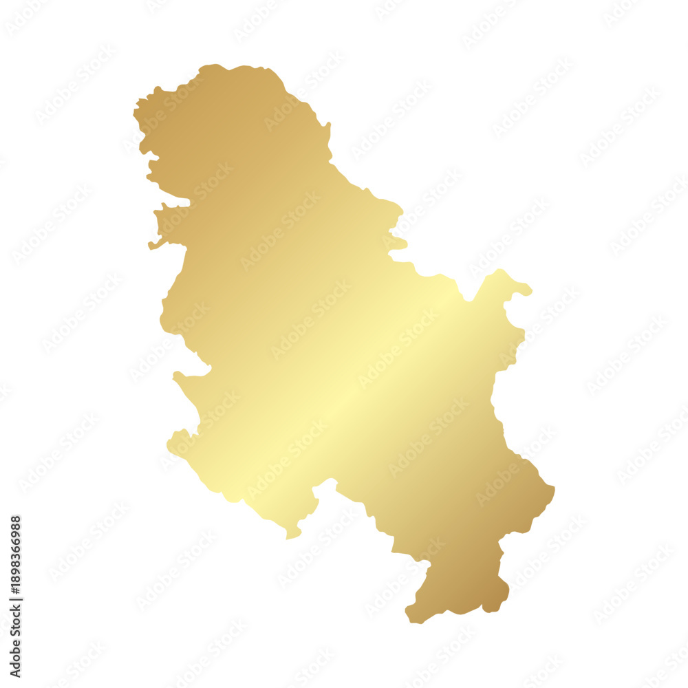 Obraz premium Flat Gold Serbia Simple Map Banner Background