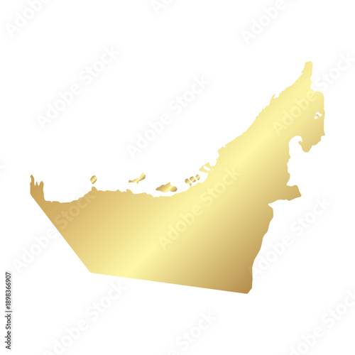 Flat Gold United Arab Emirates Simple Map Banner Background