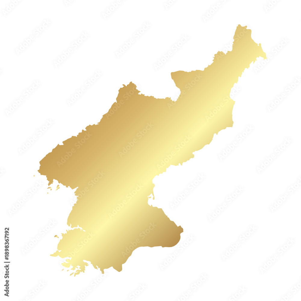 Fototapeta premium Flat Gold North Korea Simple Map Banner Background