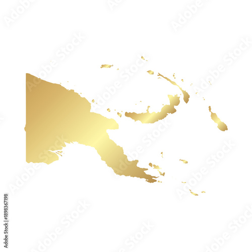 Flat Gold Papua New Guinea Simple Map Banner Background
