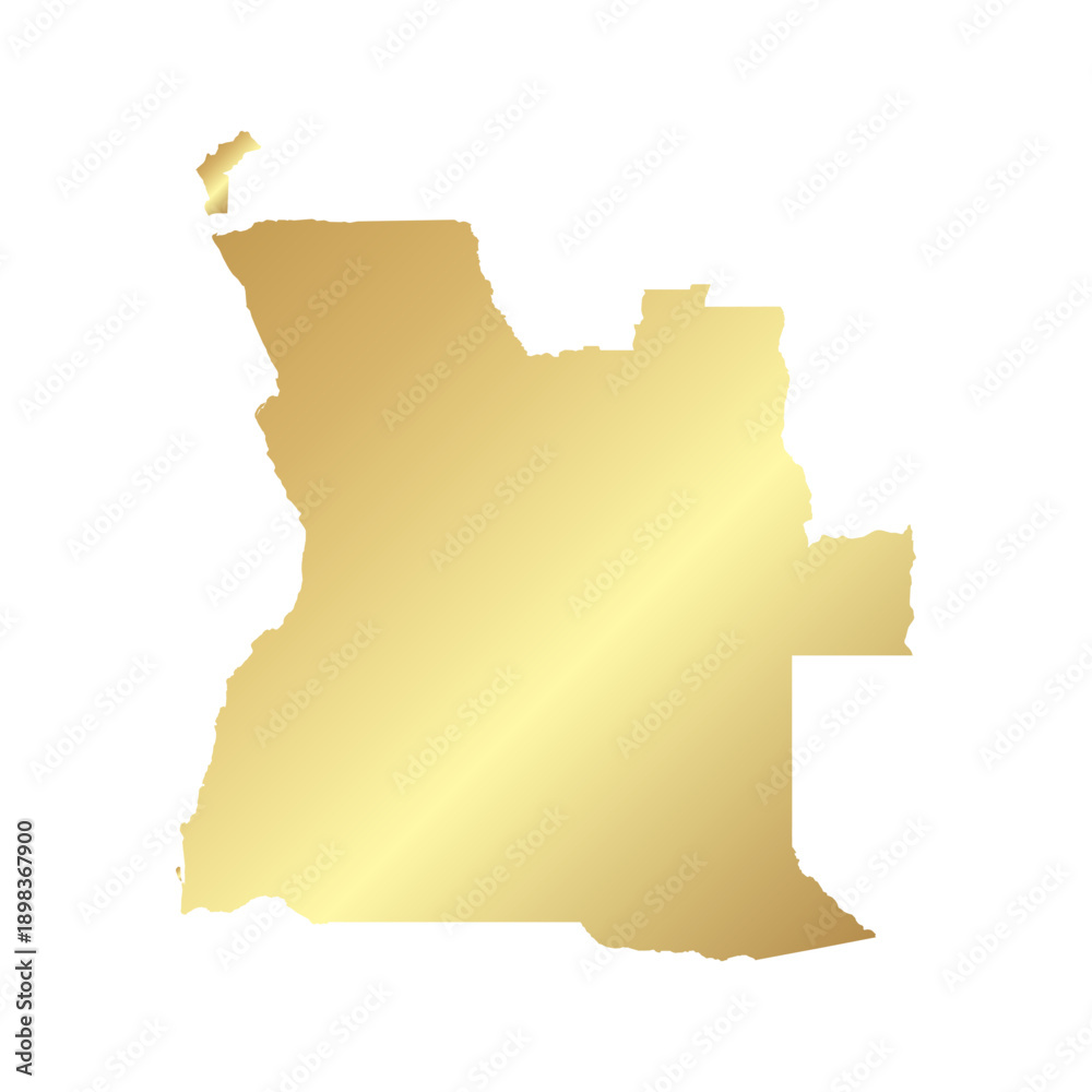 Obraz premium Flat Gold Angola Simple Map Banner Background