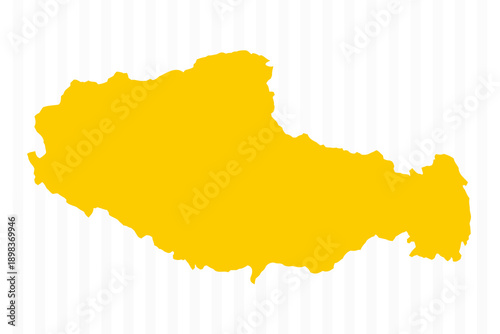 High Quality Yellow Tibet Map