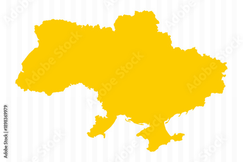 Tableau sur toile High Quality Yellow Ukraine Map