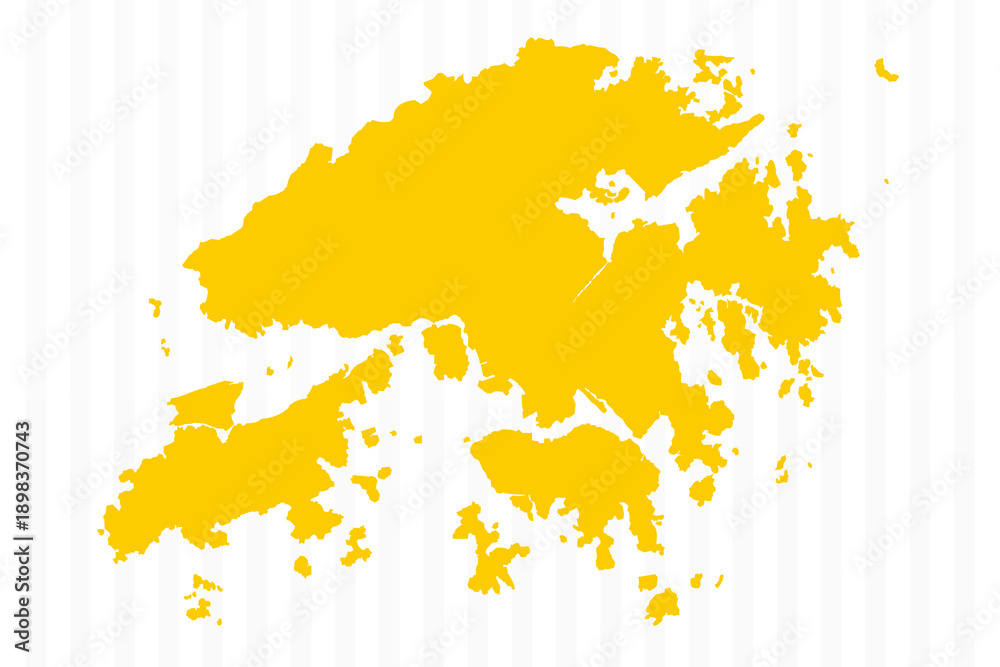 Obraz premium High Quality Yellow Hong Kong Map