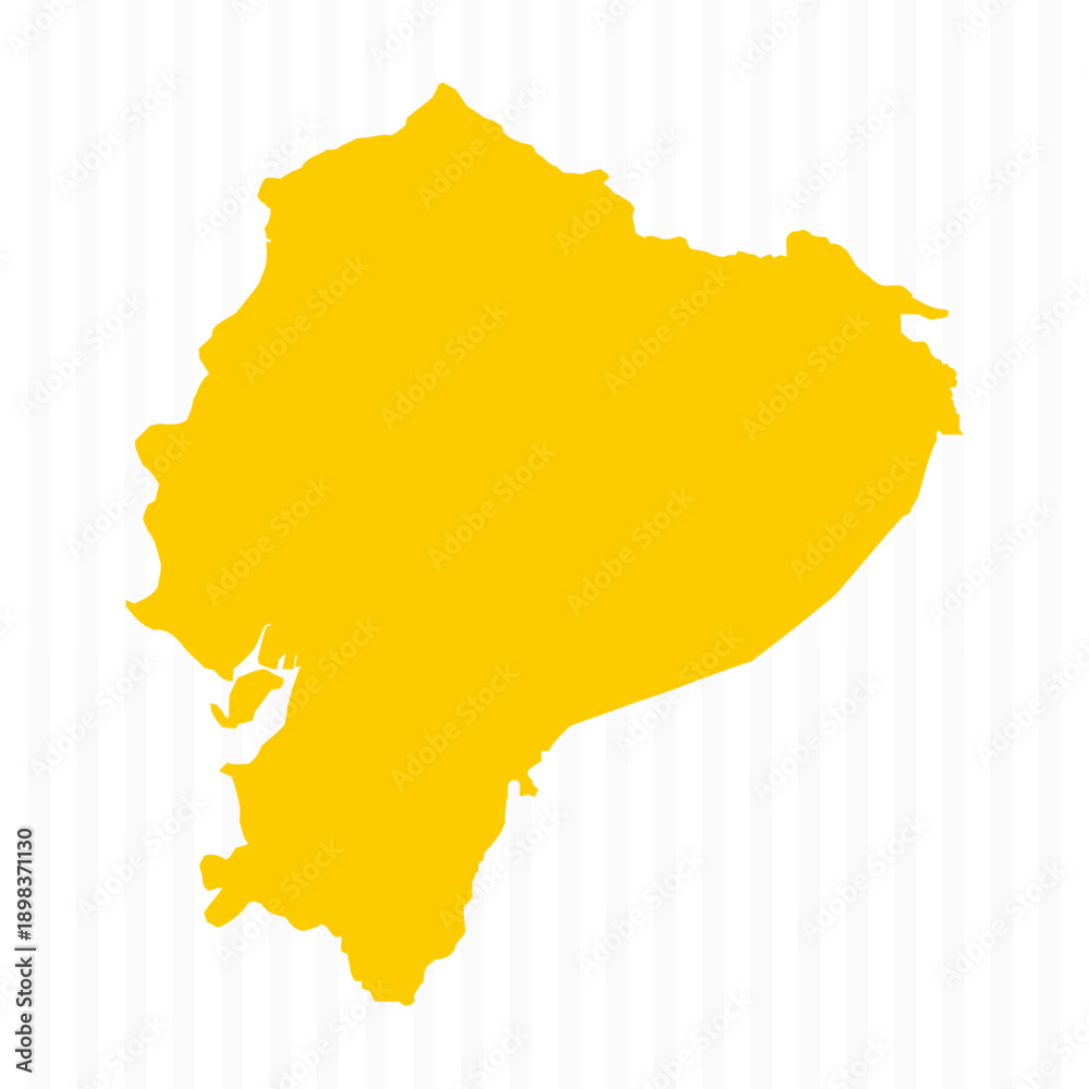 Obraz premium High Quality Yellow Ecuador Map