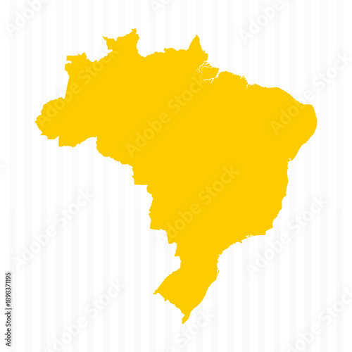 High Quality Yellow Brazil Map