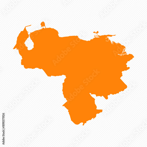 Orange Simple Map of Venezuela Country