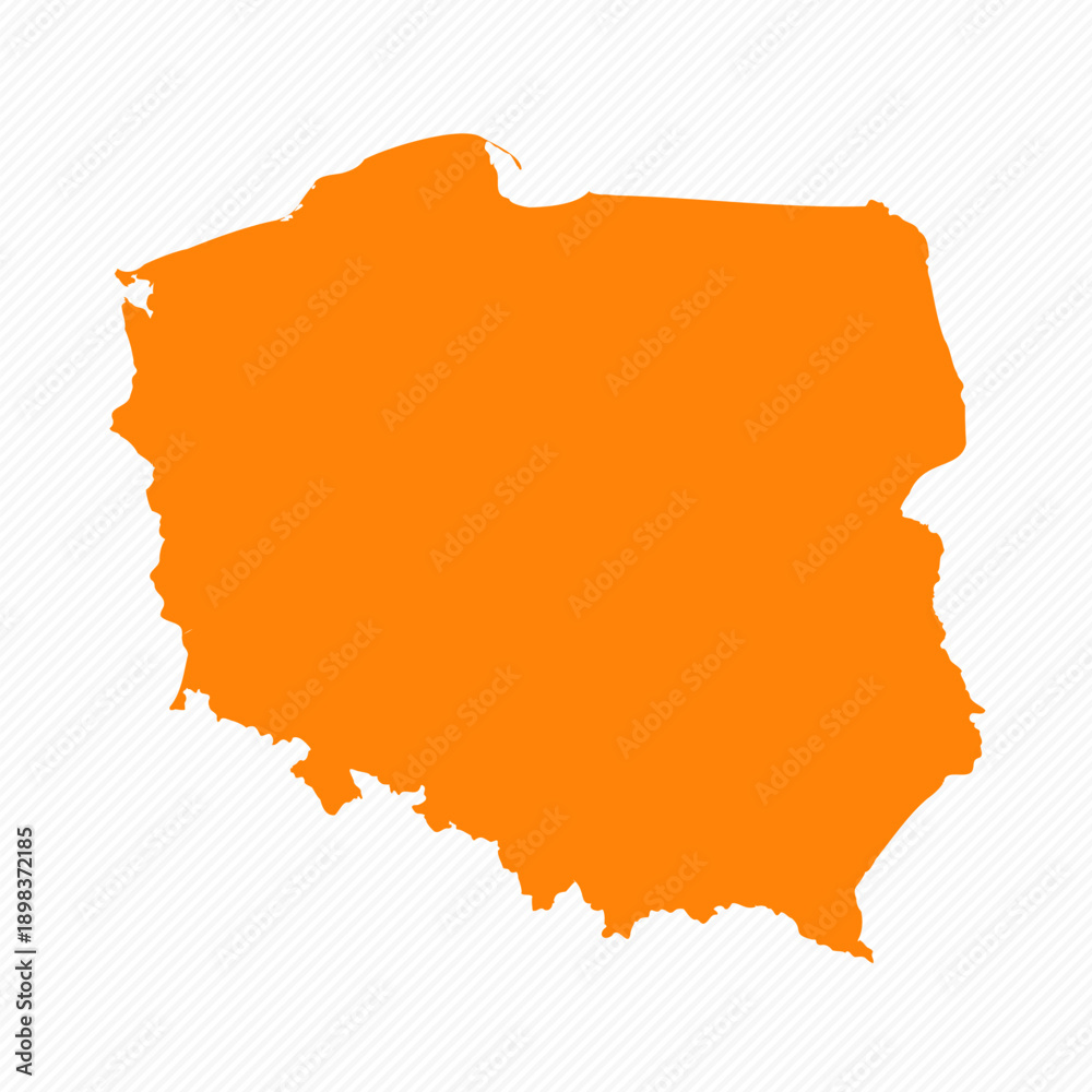 Obraz premium Orange Simple Map of Poland Country