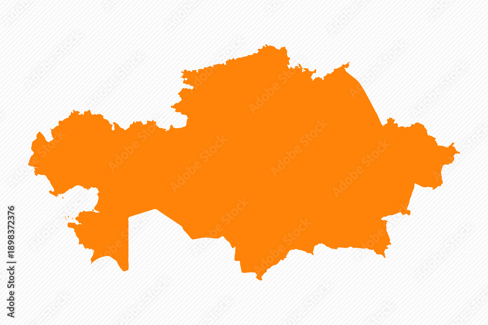 Fototapeta premium Orange Simple Map of Kazakhstan Country