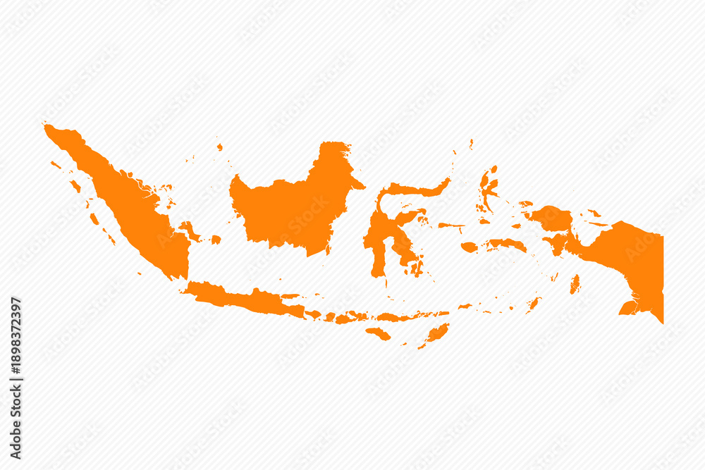 Obraz premium Orange Simple Map of Indonesia Country
