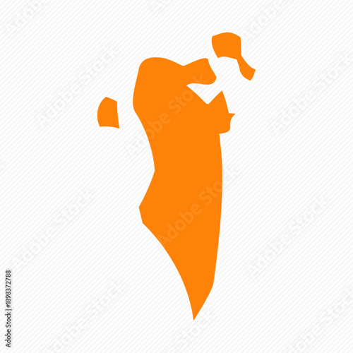 Orange Simple Map of Bahrain Country