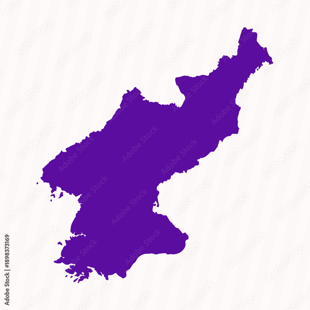 Obraz premium Purple Editable North Korea Simple Map