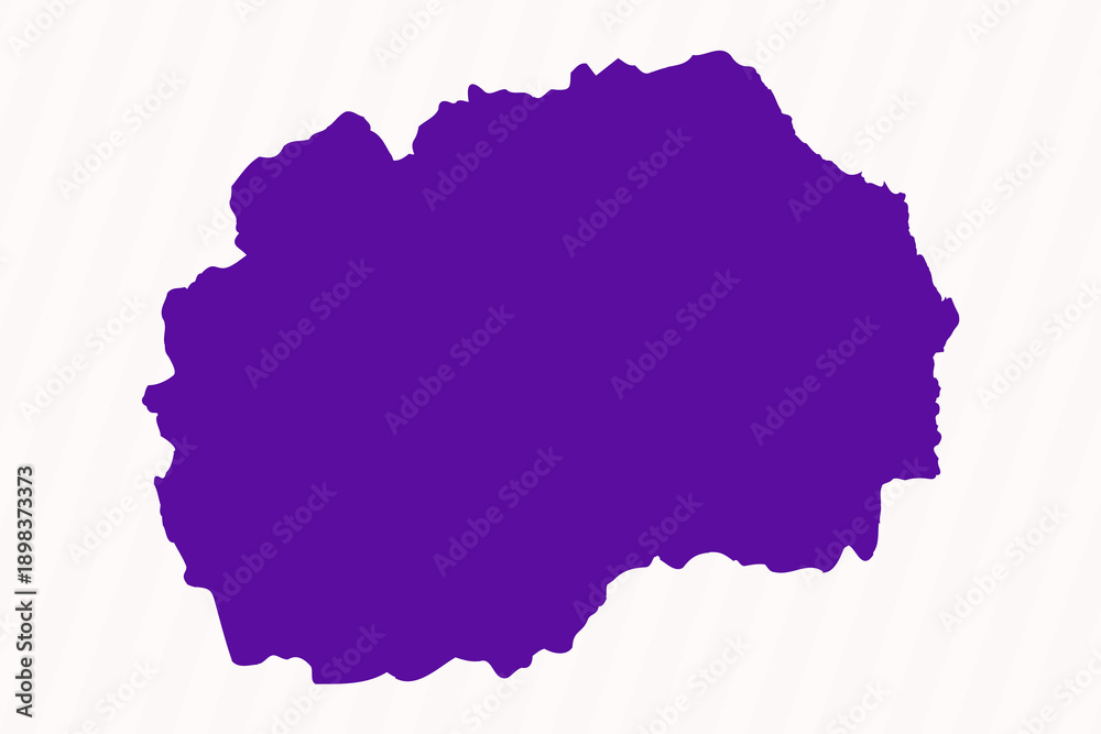 Obraz premium Purple Editable Macedonia Simple Map