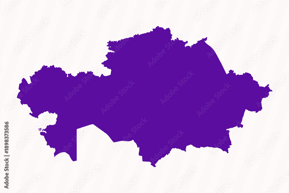 Obraz premium Purple Editable Kazakhstan Simple Map