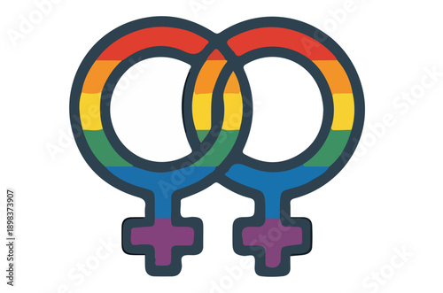 Colorful Rainbow Symbol of Female Empowerment and Love