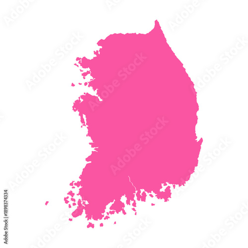 Vector Editable Pink South Korea Simple Map