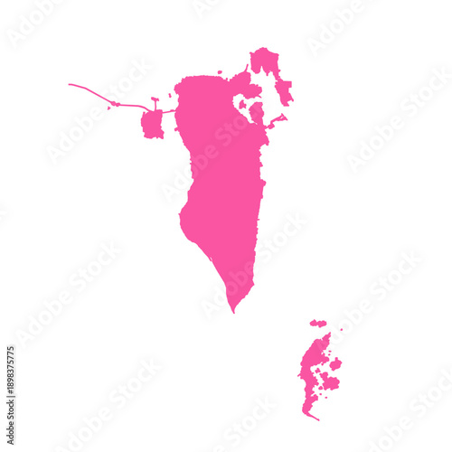 Vector Editable Pink Bahrain Simple Map