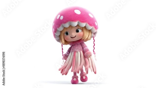 3d model cartoon character jellyfish costume