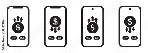 Money graph currency icon vector illustration