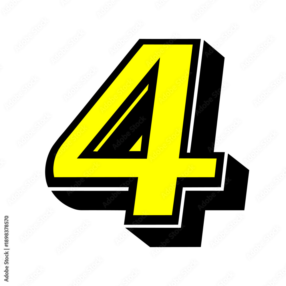 Obraz premium logo letter number4