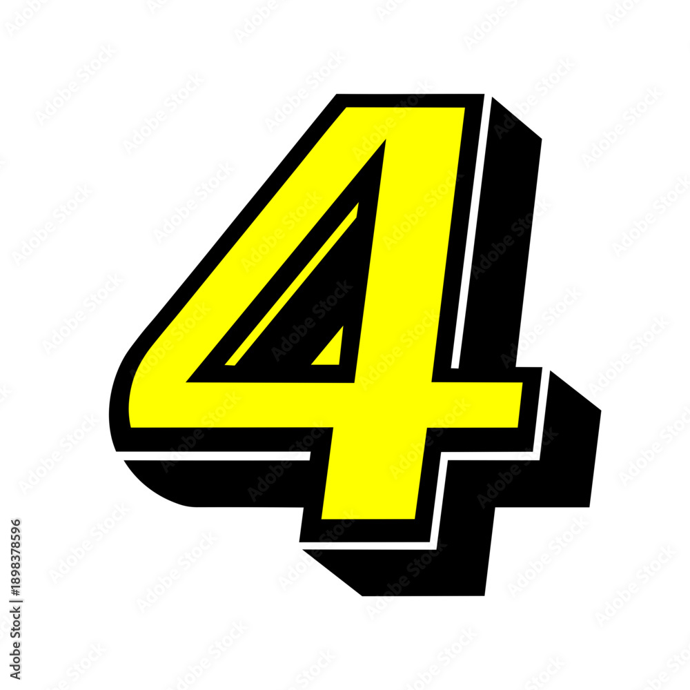 Obraz premium logo letter number4