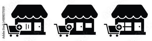 Store icon. Shop icon. Shop stall icon, Vector illustration