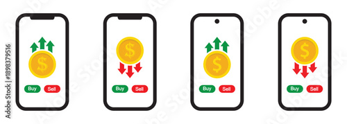 Money graph currency icon vector illustration