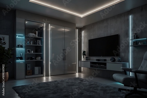 walk in wardrobe, clean wardrobe , modern minimalist wardrobe design 