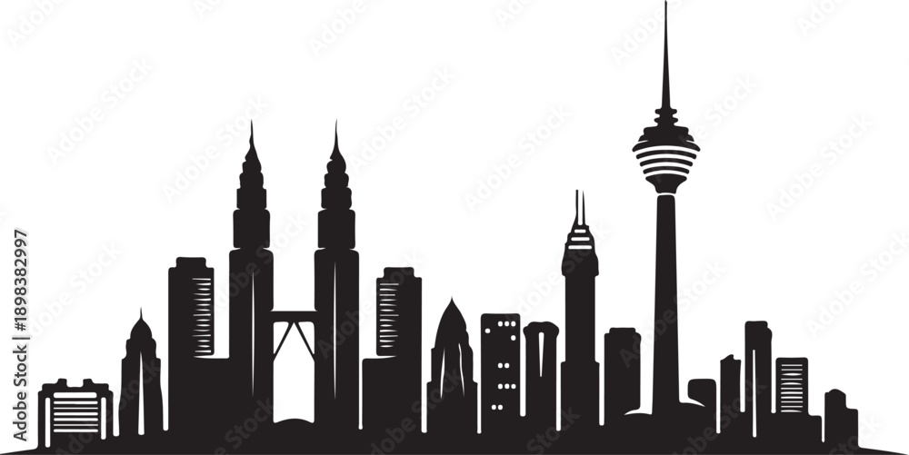 Fototapeta premium Kuala Lumpur City Skyline Vector
