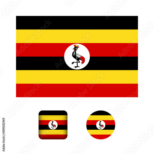 Free Download Uganda Flag Flat Icons Collection - GFXLoad