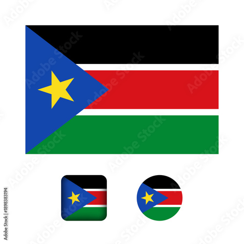 Free Download South Sudan Flag Flat Icons Collection - GFXLoad
